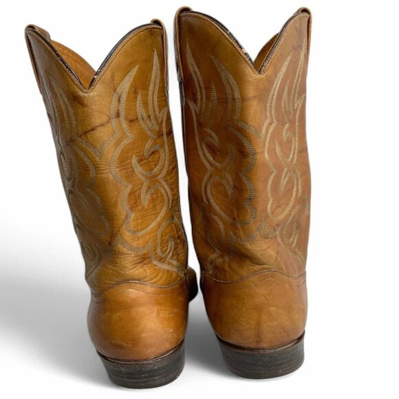 Vintage J. Chisholm Marbled Deerskin Leather Western Cowboy Boots Men's 9 D - Picture 6 of 11